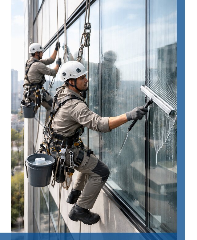 Мойка окон альпинистами в Оренбурге от 4576 р. | ВЫСОТНИК-Рнб