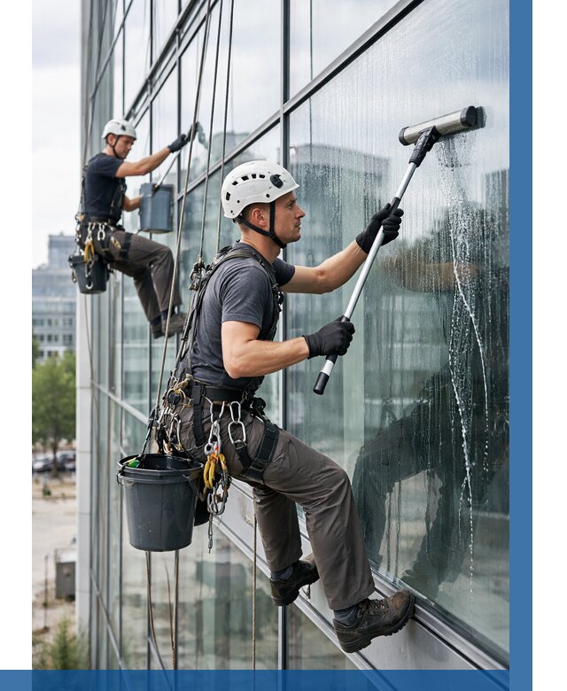 Мойка витражей альпинистами в Оренбурге от 712 р. под ключ|ВЫСОТНИК-Рнб