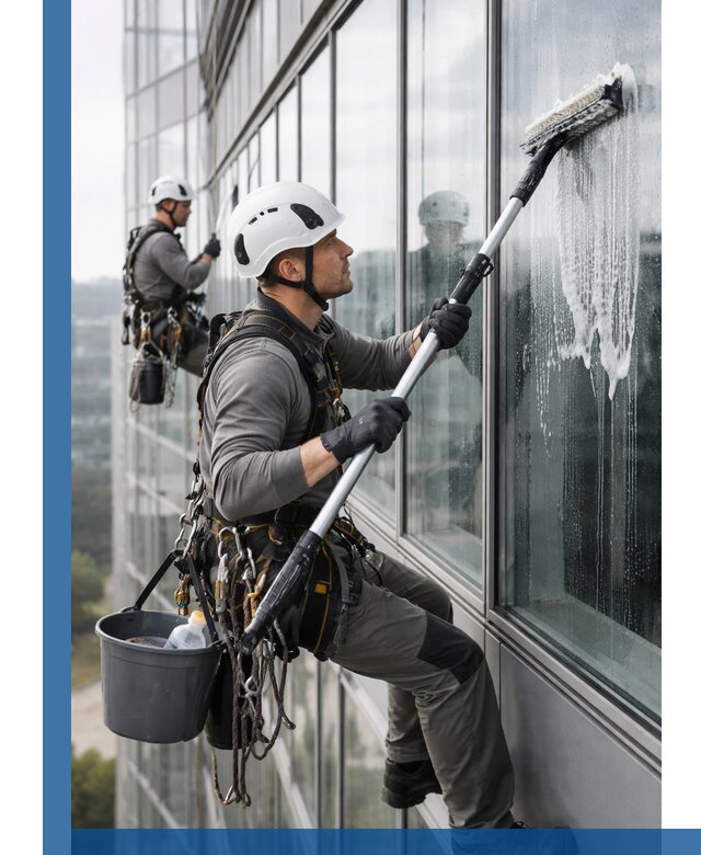 Высотная мойка сплошного остекления с выездом в Оренбурге