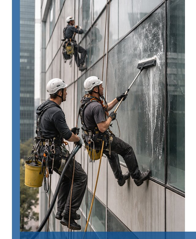 Профессиональная высотная мойка фасадов зданий в Оренбурге
