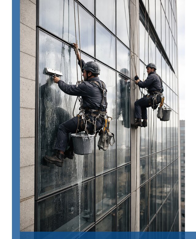 Профессиональная мойка стеклянных фасадов зданий в Оренбурге