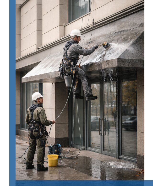 Профессиональная мойка козырьков и навесов в Оренбурге