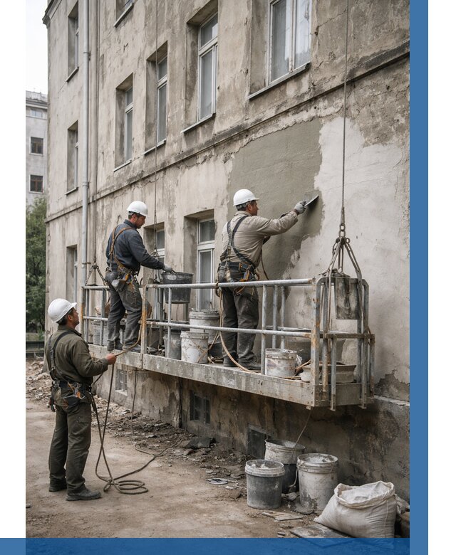 Капитальный ремонт фасада в Оренбурге от 4271 р. | ВЫСОТНИК-Рнб