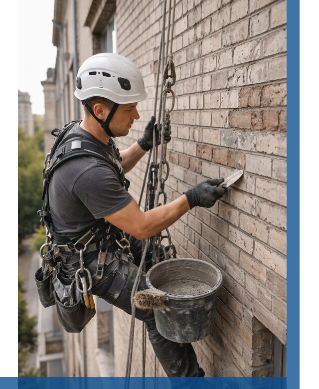 Ремонт кирпичной кладки фасада в Оренбурге от 1830 р. | ВЫСОТНИК-Рнб