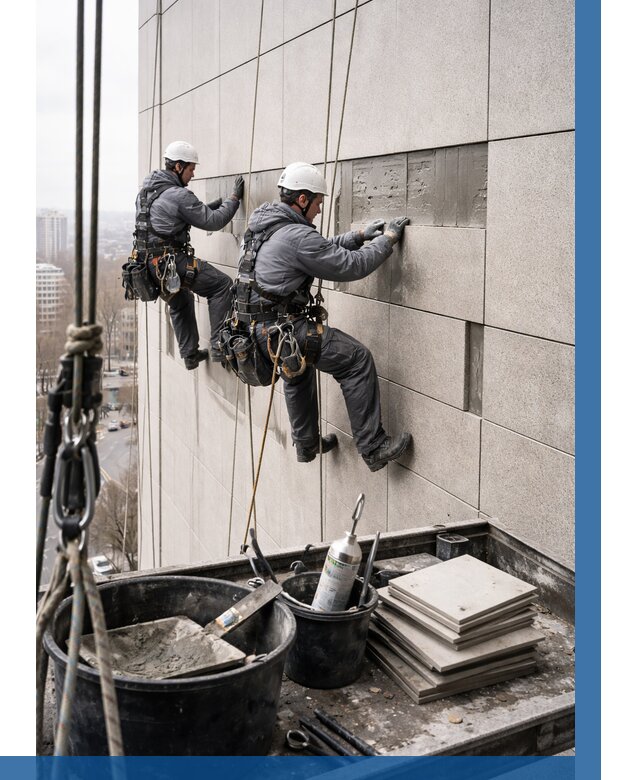 Ремонт фасада из керамогранита в Оренбурге от 2542 р. | ВЫСОТНИК-Рнб