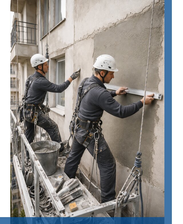 Штукатурка фасада на высоте в Оренбурге от 915 р. | ВЫСОТНИК-Рнб