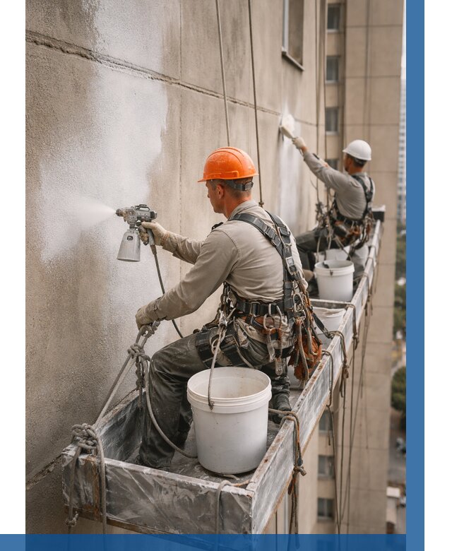 Грунтовка фасада на высоте в Оренбурге от 122 р. | ВЫСОТНИК-Рнб