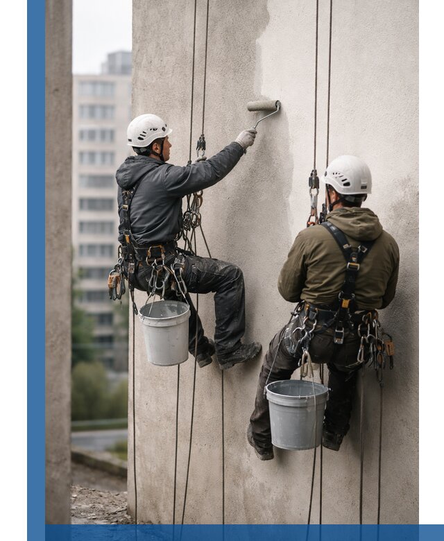 Покраска фасадов высотными альпинистами в Оренбурге с гарантией