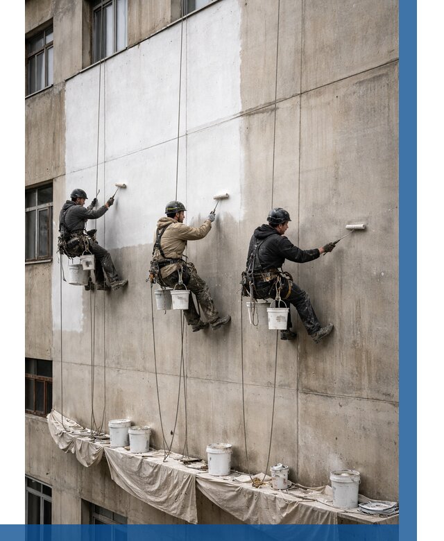 Покраска бетонного фасада в Оренбурге от 356 р за м2 | ВЫСОТНИК-Рнб