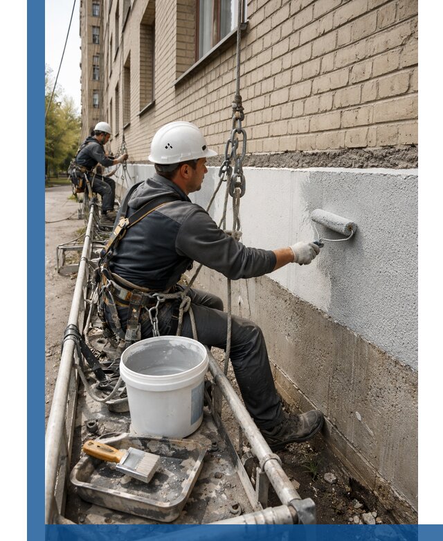 Окраска цоколя здания в Оренбурге профессионально и надежно
