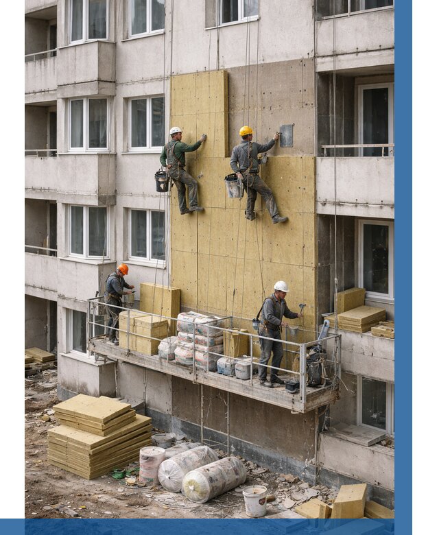 Утепление фасада минватой в Оренбурге от 1525 р. | ВЫСОТНИК-Рнб