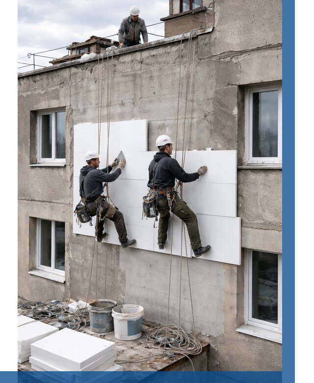 Утепление фасада пенополистиролом в Оренбурге от 1830 р. | ВЫСОТНИК-Рнб