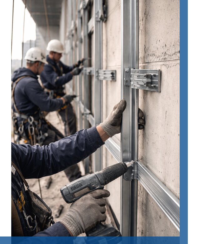 Монтаж подсистемы вентфасада в Оренбурге от 864 р. | ВЫСОТНИК-Рнб