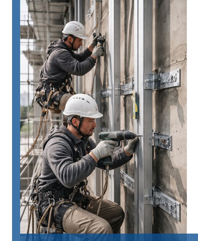 Монтаж и крепление подсистемы вентфасада в Оренбурге