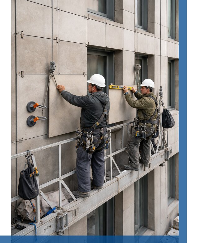 Монтаж керамогранита на фасад в Оренбурге от 2542 р. | ВЫСОТНИК-Рнб