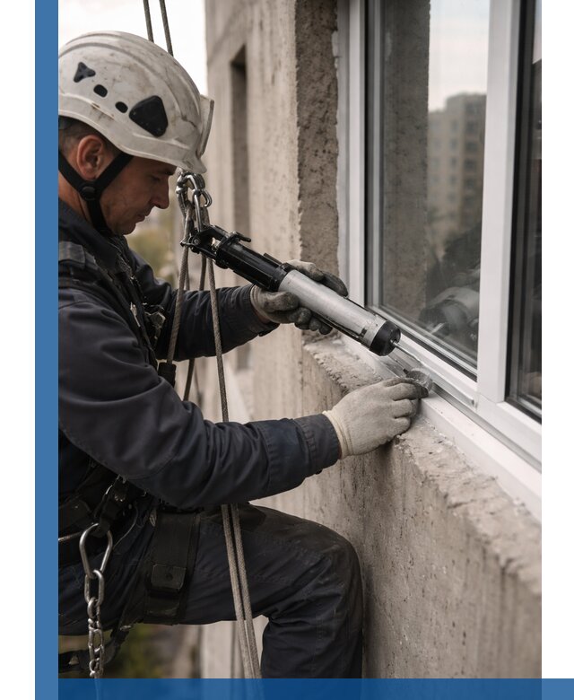 Герметизация оконных швов снаружи в Оренбурге профессионально