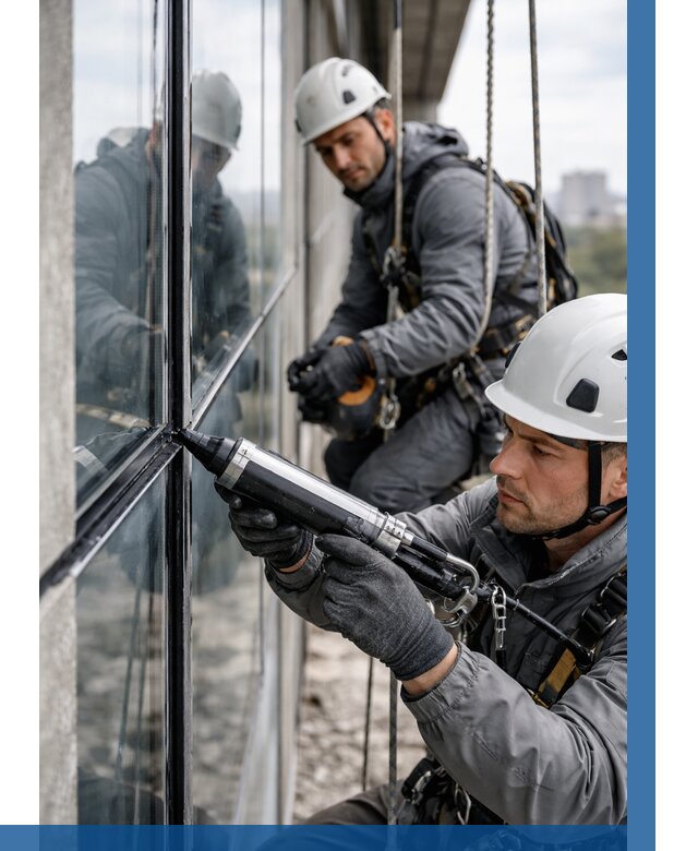 Герметизация витражных швов в Оренбурге от 661 р. | ВЫСОТНИК-Рнб