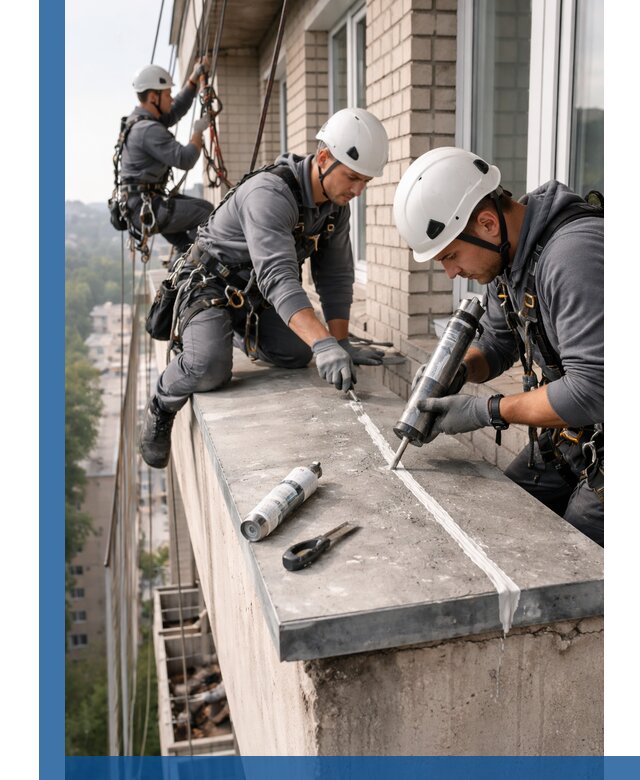 Герметизация балконного козырька в Оренбурге профессионально