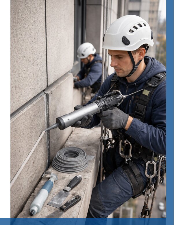 Герметизация деформационных швов фасада в Оренбурге от 712 | ВЫСОТНИК-Рнб