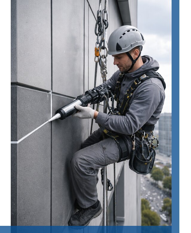 Герметизация стыков фасадных панелей в Оренбурге от 6610 р.| ВЫСОТНИК-Рнб