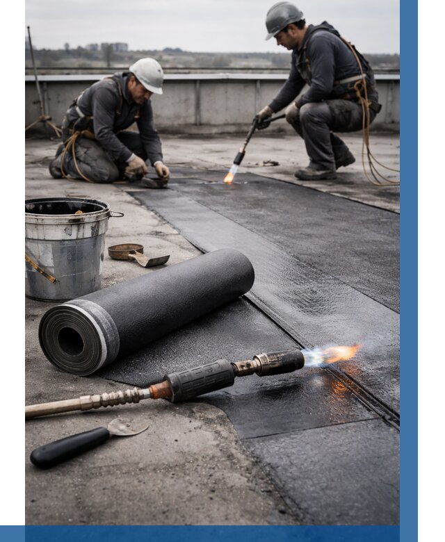 Ремонт рулонной кровли в Оренбурге от 661 р. | ВЫСОТНИК-Рнб