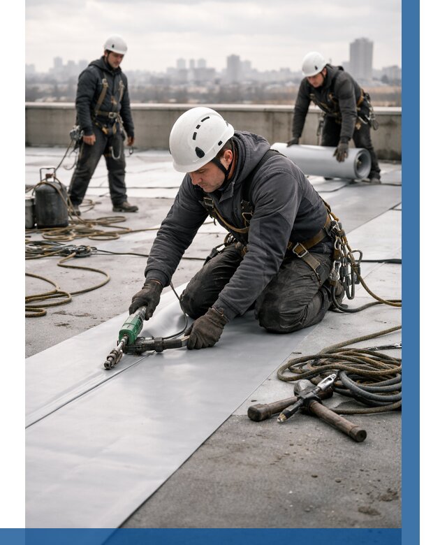 Ремонт мембранной кровли в Оренбурге от 1830 р./м2 | ВЫСОТНИК-Рнб