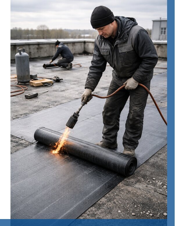 Ремонт наплавляемой кровли в Оренбурге от 712 р. | ВЫСОТНИК-Рнб