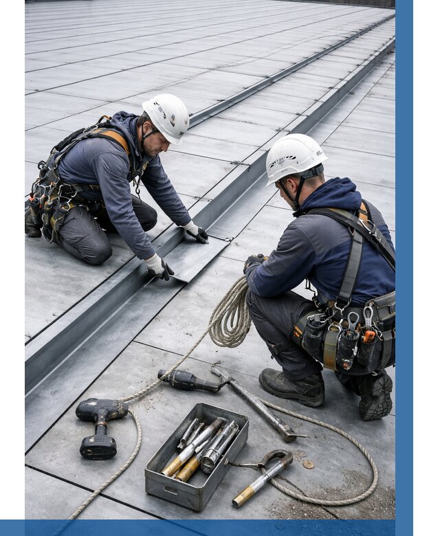 Ремонт фальцевой кровли в Оренбурге от 712 р. | ВЫСОТНИК-Рнб