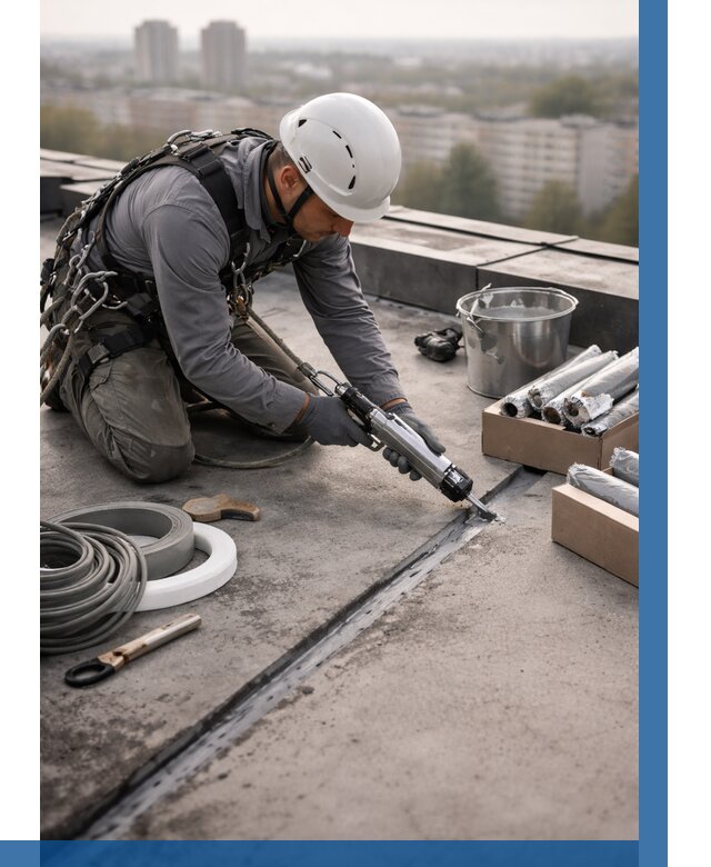 Герметизация швов кровли в Оренбурге от 458 р./м2 | ВЫСОТНИК-Рнб