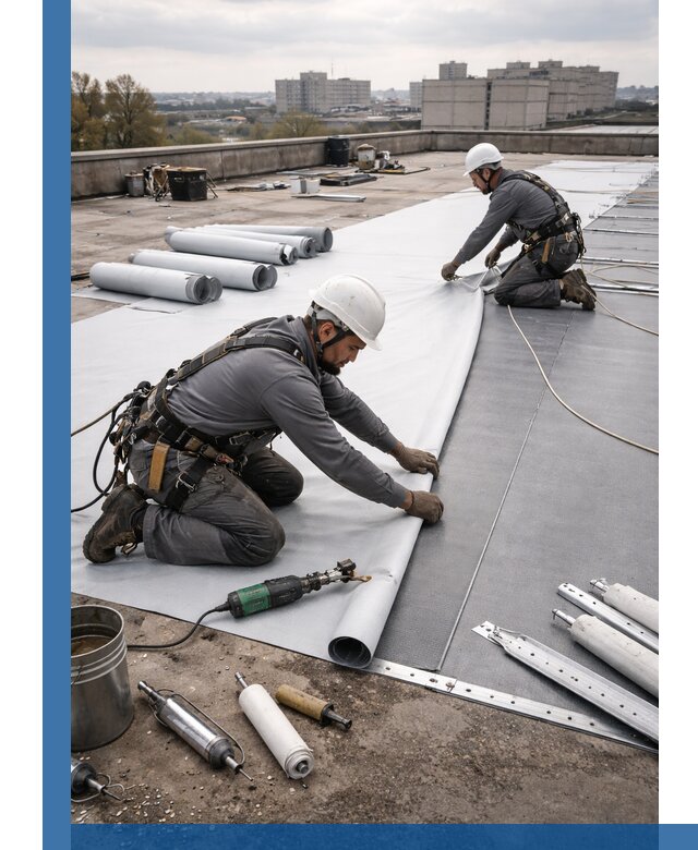 Монтаж мембранной кровли в Оренбурге для промышленных зданий