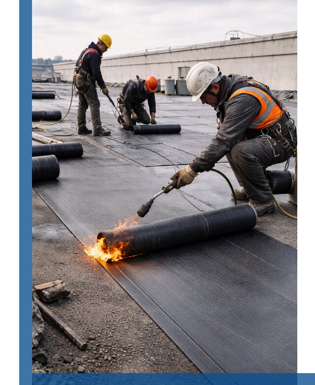 Монтаж наплавляемой кровли в Оренбурге профессионально