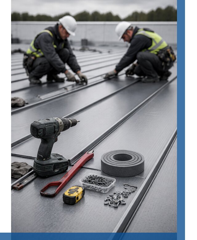 Монтаж фальцевой кровли в Оренбурге от 1830 р. | ВЫСОТНИК-Рнб