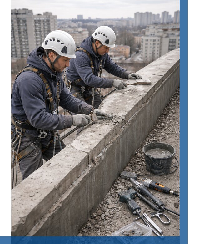 Ремонт парапета на кровле в Оренбурге от 1525 р. | ВЫСОТНИК-Рнб