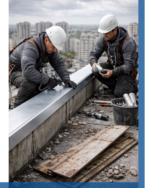 Замена парапетных крышек под ключ в Оренбурге от 1220 р. | ВЫСОТНИК-Рнб