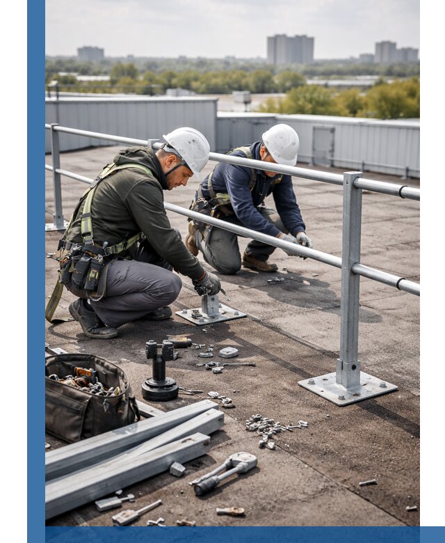 Монтаж кровельного ограждения в Оренбурге под ключ с гарантией