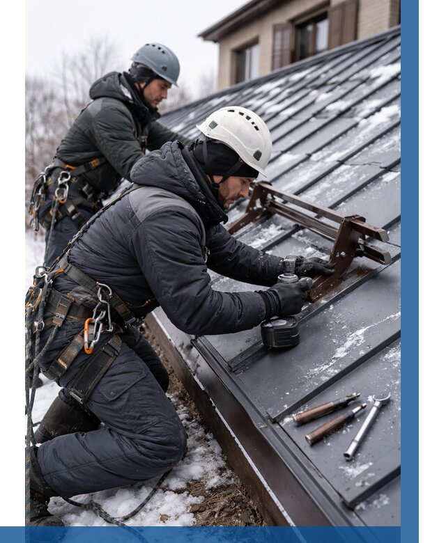 Монтаж снегозадержателей в Оренбурге от 458 р. | ВЫСОТНИК-Рнб