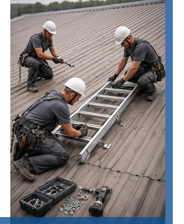 Монтаж кровельной лестницы в Оренбурге от 4576 р. | ВЫСОТНИК-Рнб