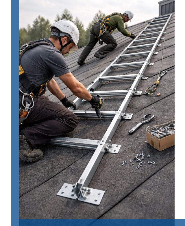 Профессиональный монтаж кровельной лестницы в Оренбурге под ключ