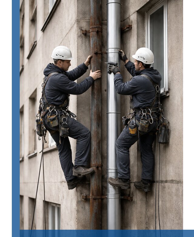 Замена водосточных труб в Оренбурге: монтаж и демонтаж под ключ