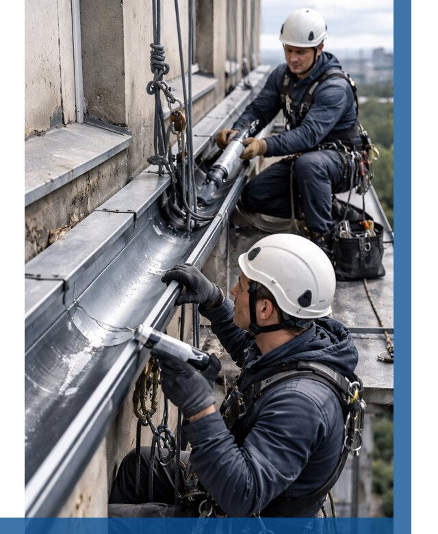 Ремонт водосточных желобов в Оренбурге от 6610 р. | ВЫСОТНИК-Рнб