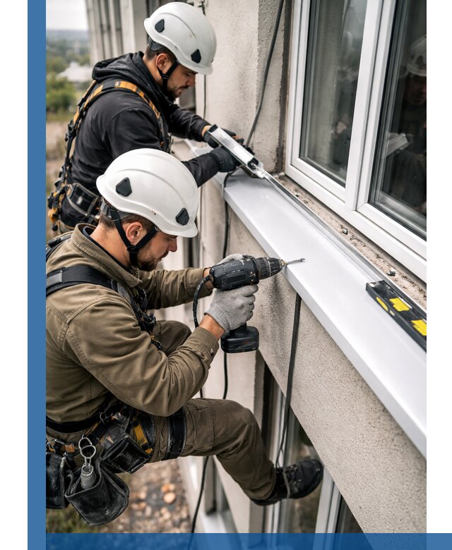 Профессиональный монтаж оконных отливов и отведения воды в Оренбурге