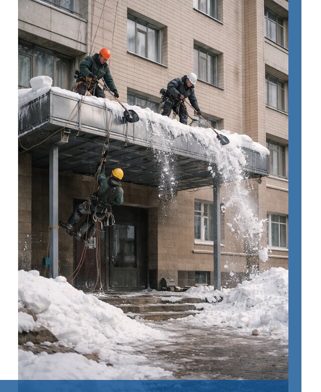 Очистка козырьков от снега в Оренбурге от 3559 р. | ВЫСОТНИК-Рнб