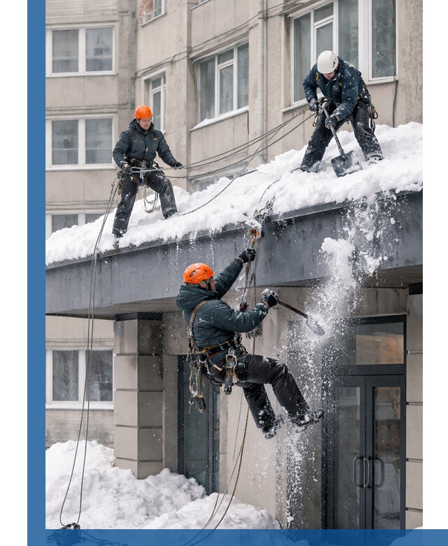 Безопасная очистка навесов от снега в Оренбурге круглогодично