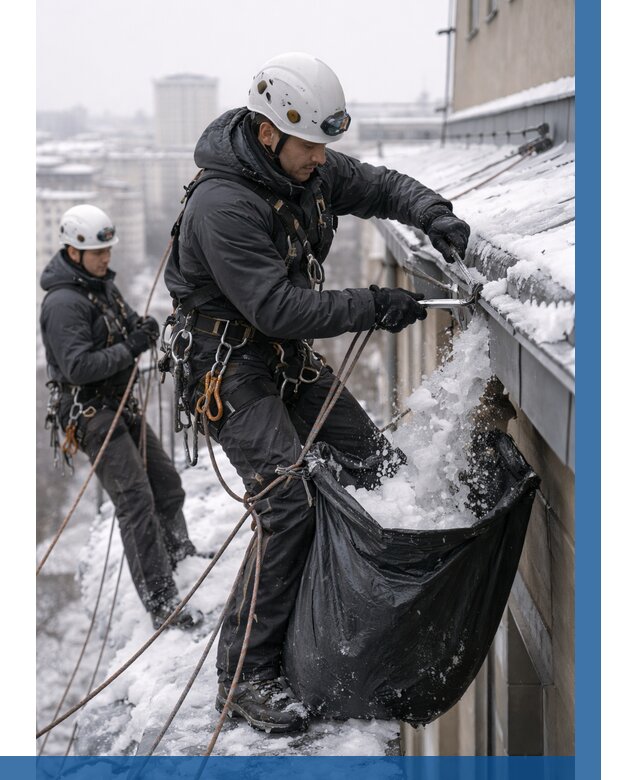 Аварийная очистка крыши в Оренбурге под ключ от 305 р. | ВЫСОТНИК-Рнб