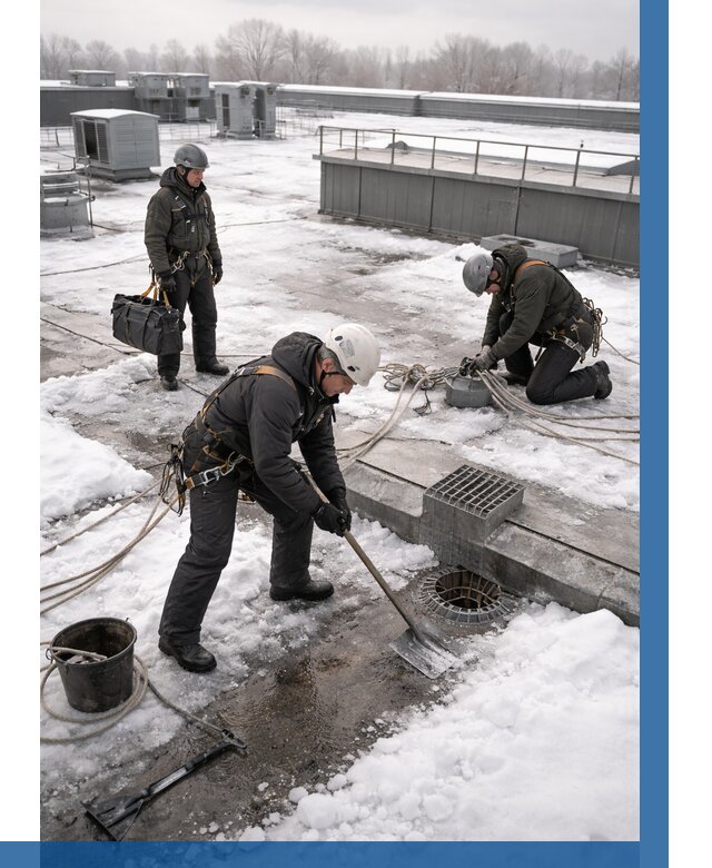 Абонентское обслуживание кровли зимой в Оренбурге от 8135 р. | ВЫСОТНИК-Рнб