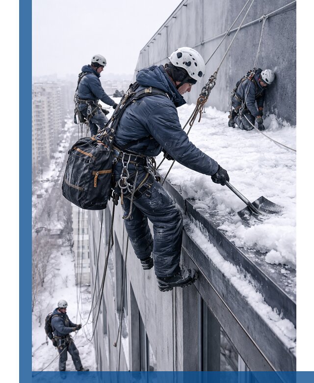 Абонентское обслуживание кровли зимой в Оренбурге регулярный уход