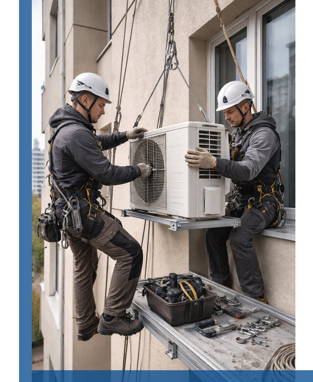 Перенос внешнего блока кондиционера в Оренбурге с монтажом и крепежом