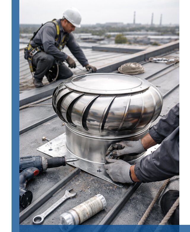 Установка дефлекторов на кровле в Оренбурге профессионально