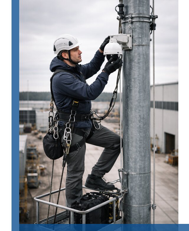 Профессиональная установка видеокамер на мачте в Оренбурге