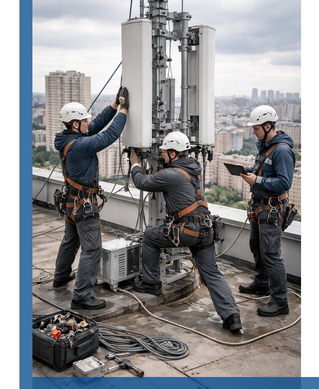 Монтаж антенн связи на крыше в Оренбурге с вводом в эксплуатацию